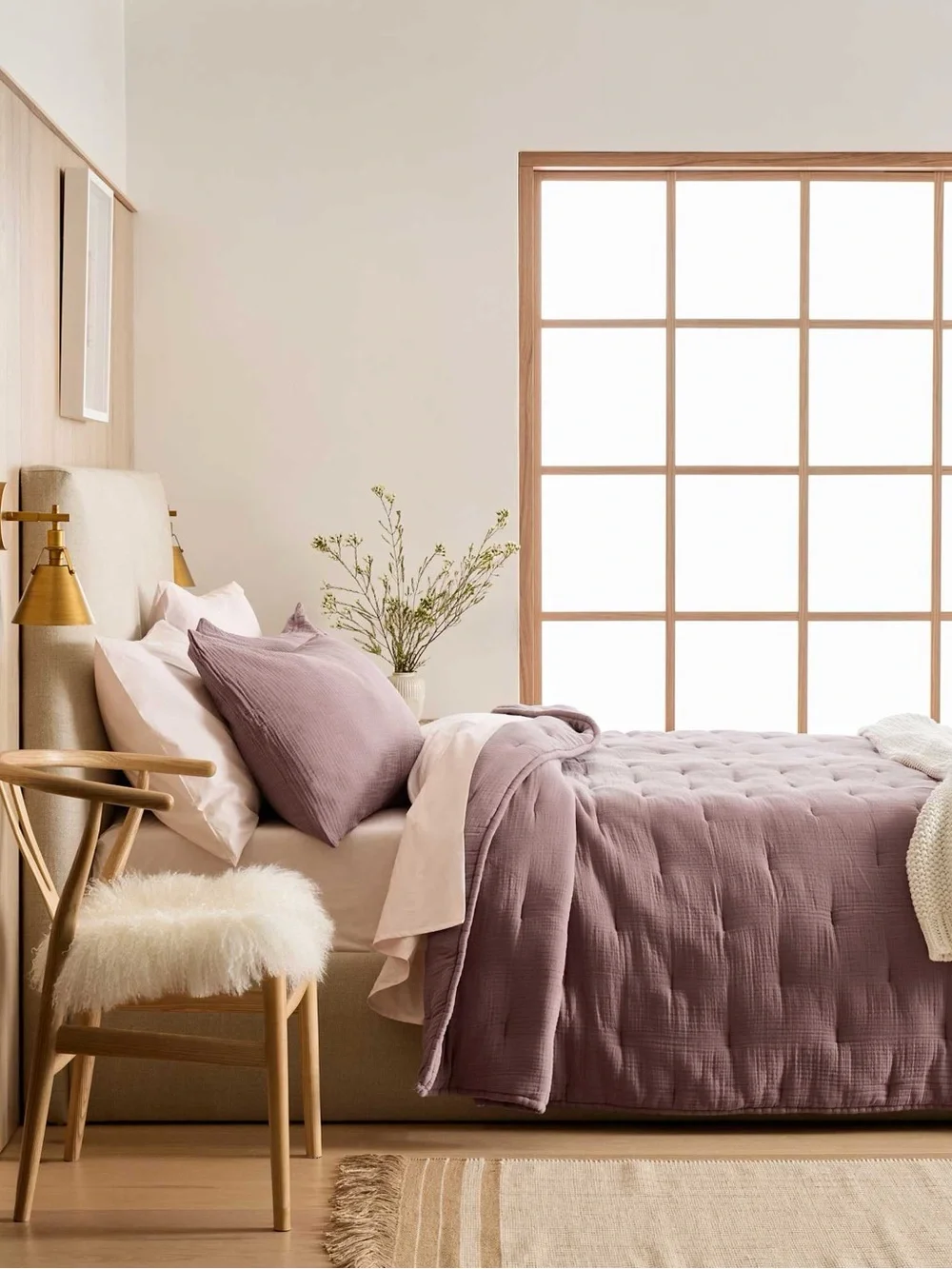 New Quince Organic Cotton Gauze Dream Quilt King/CalKing MSRP $169.90 Fig